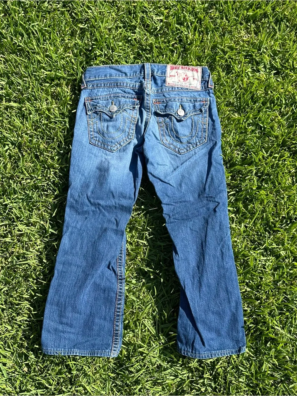 True Religion Men's Blue Bootcut Jeans Billy Big T Size 31